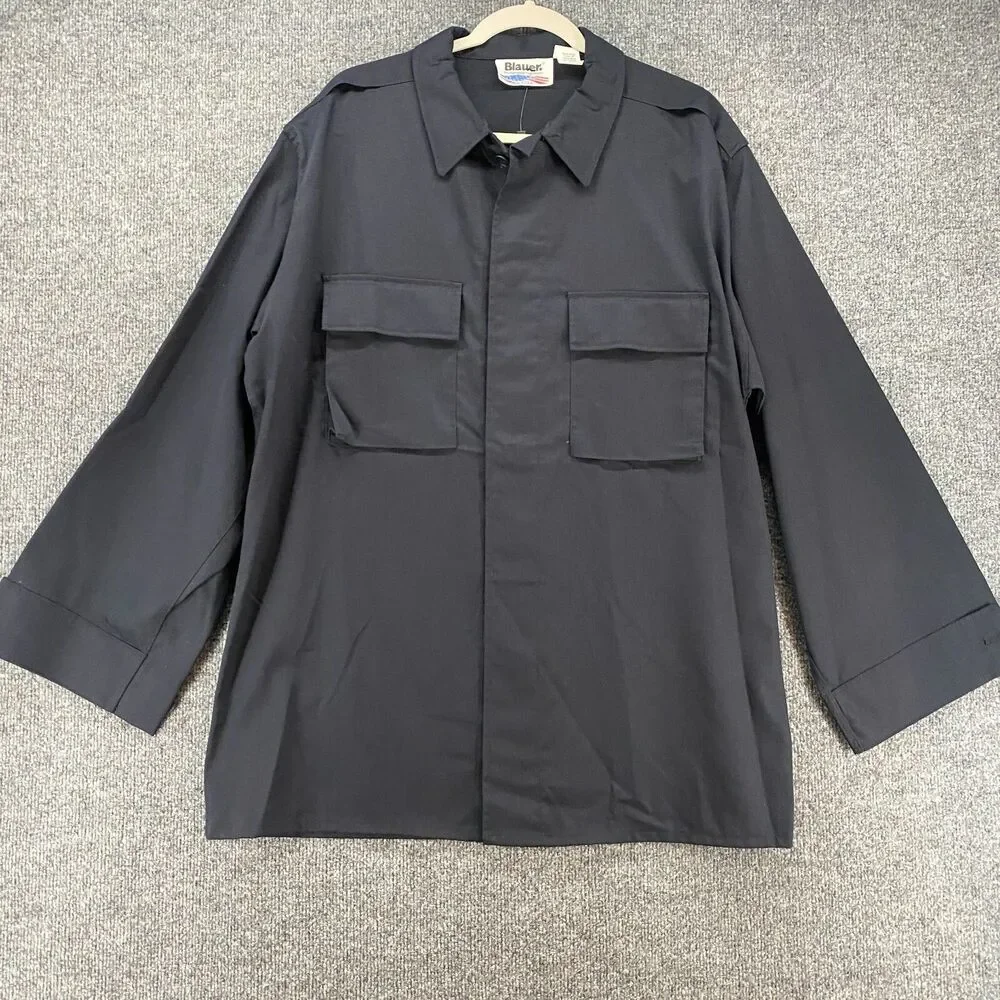 Blauer Shirt Mens L Blue‎ Button Up STREETGEAR BDU Workwear Uniform 8708